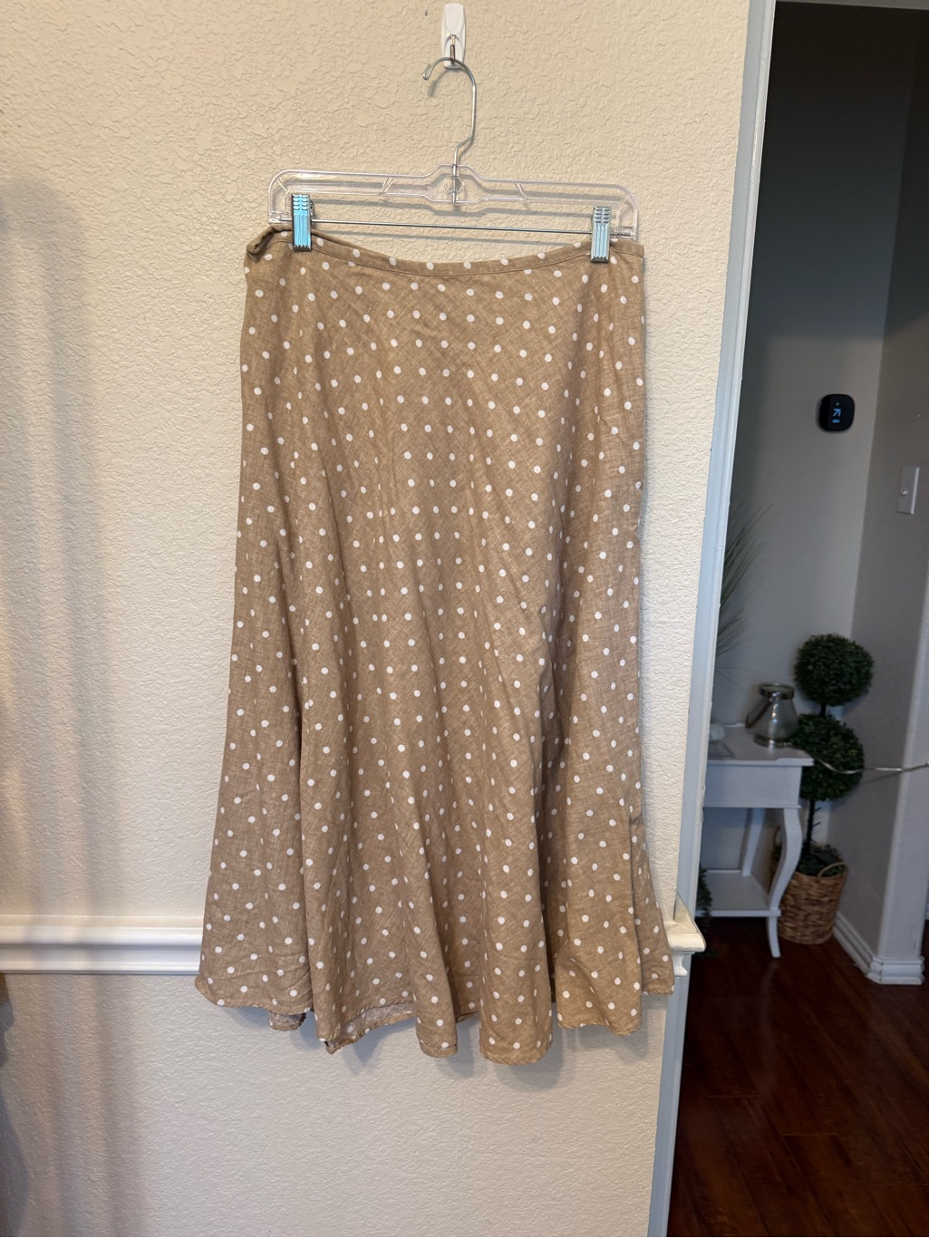 White Stag Beige Polka Dot A-Line Skirt Size 12 — image 5 of 8